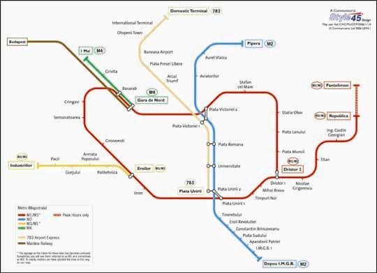 Mapa de bucarest autobús 