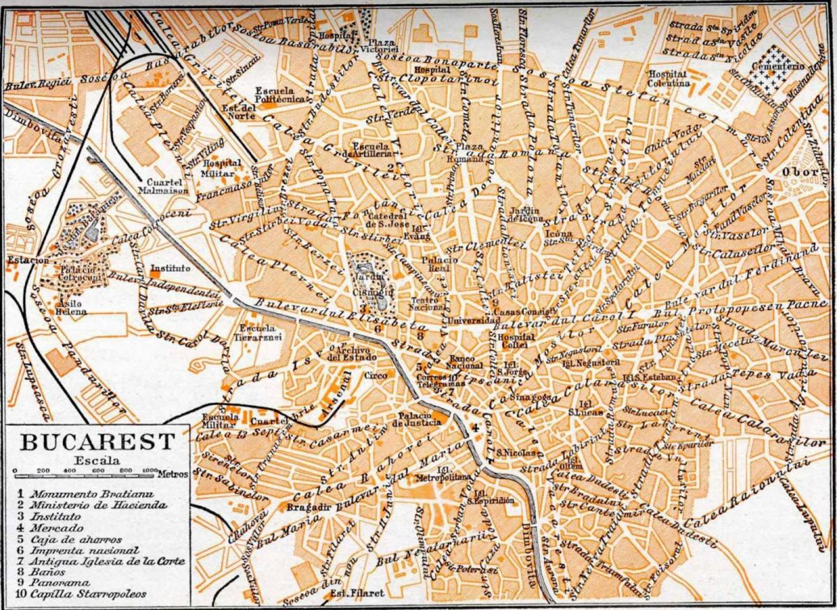 cidade vella bucarest mapa