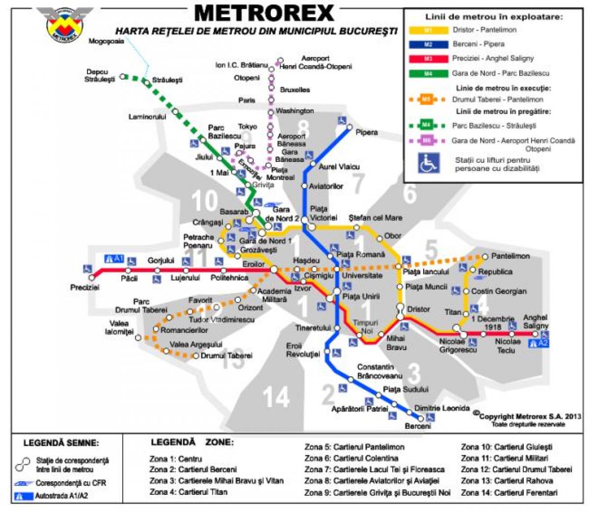 bucarest metro mapa