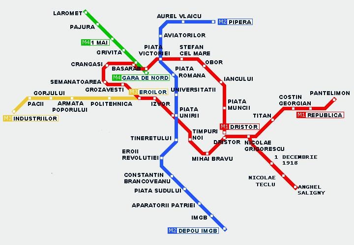 tranvía mapa bucarest