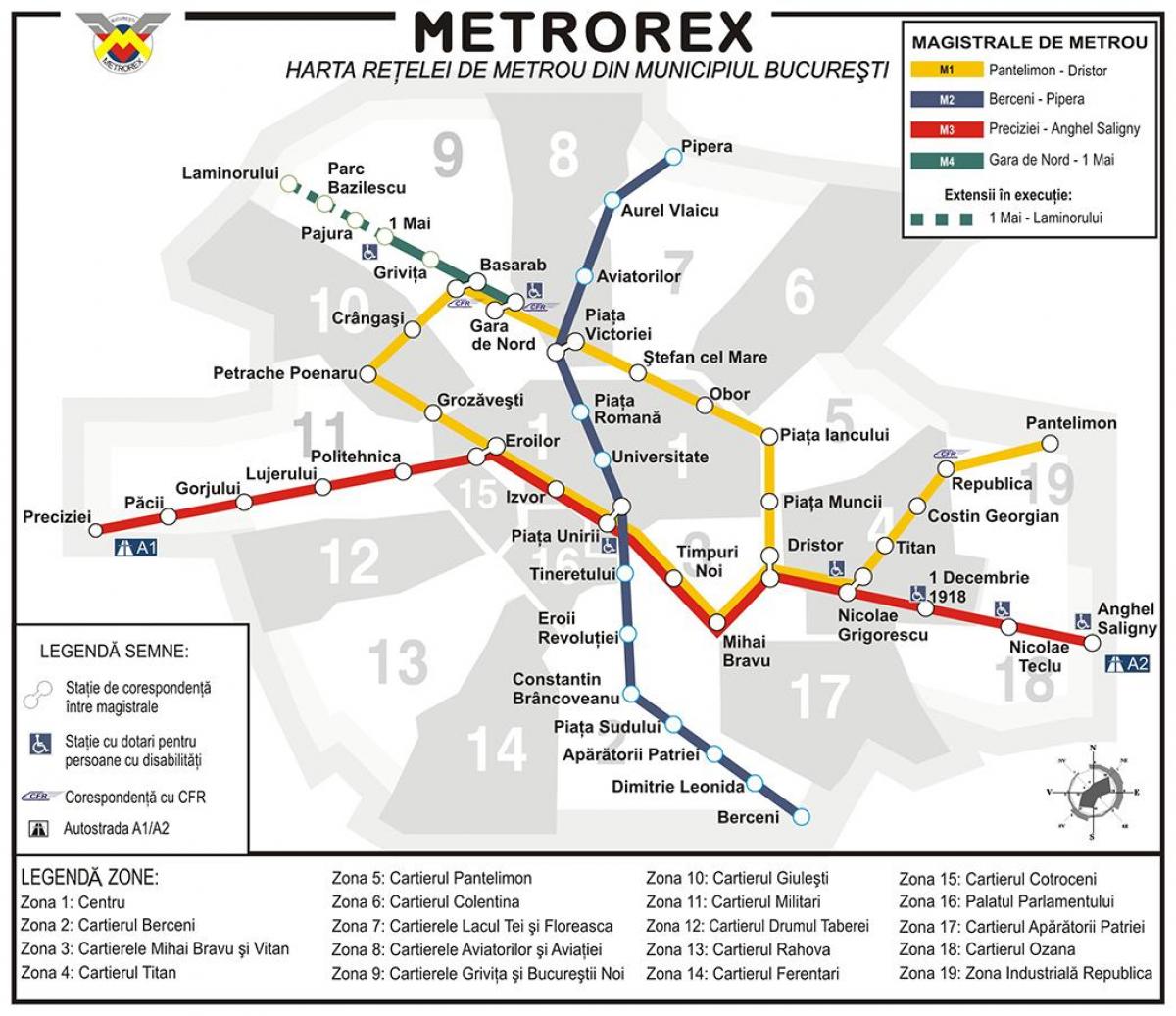 mapa metro bucuresti