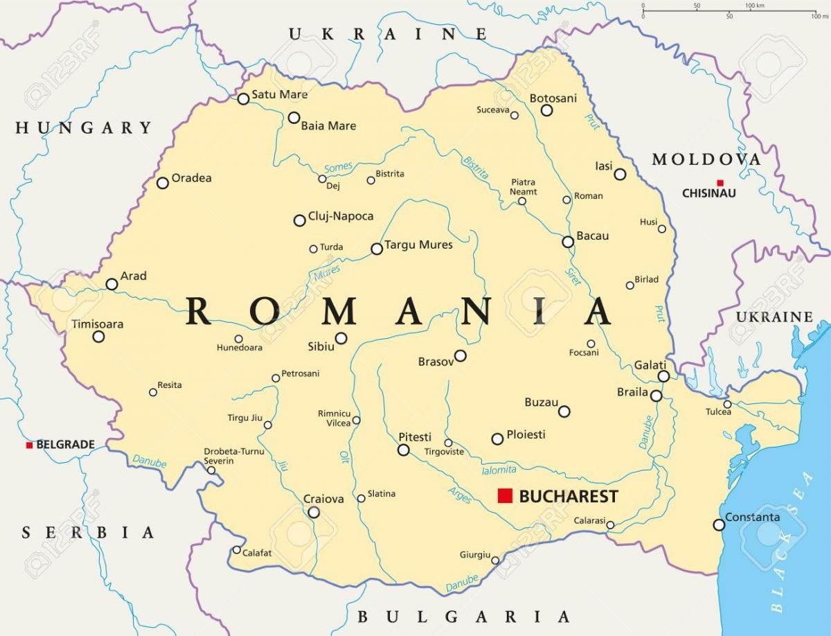 capital de romanía mapa