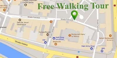 Mapa de bucarest walking tour 