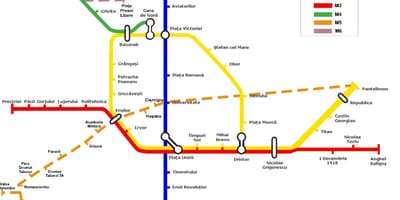 Mapa Metro de romanía bucarest