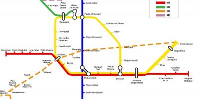 Mapa Metro de romanía bucarest