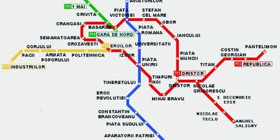 Tranvía mapa bucarest